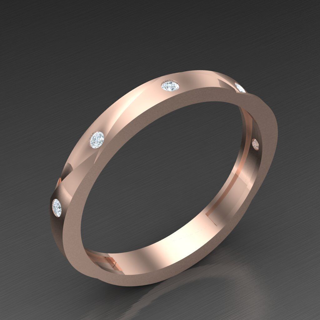 Wedding Man Ring 3MR091 3D model_1