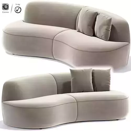 Monik Curved Sofa Grey