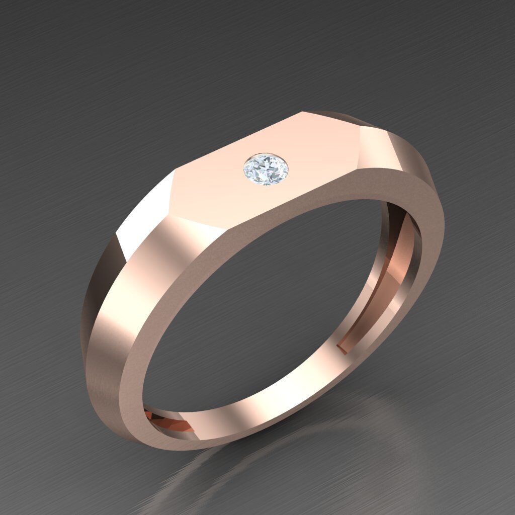 Wedding Man Ring 3MR096 3D model_1