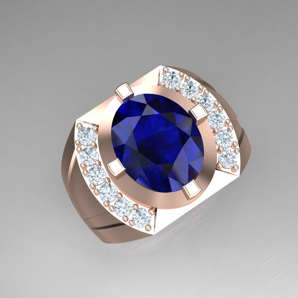 Wedding Man Ring 3MR100 3D model_7