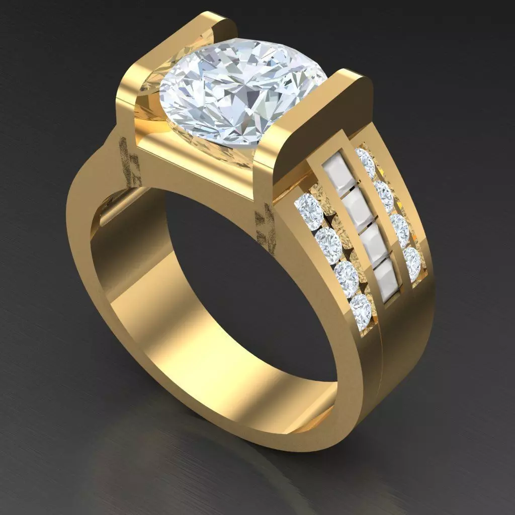 Wedding Men Ring 2MR003 3D model_0