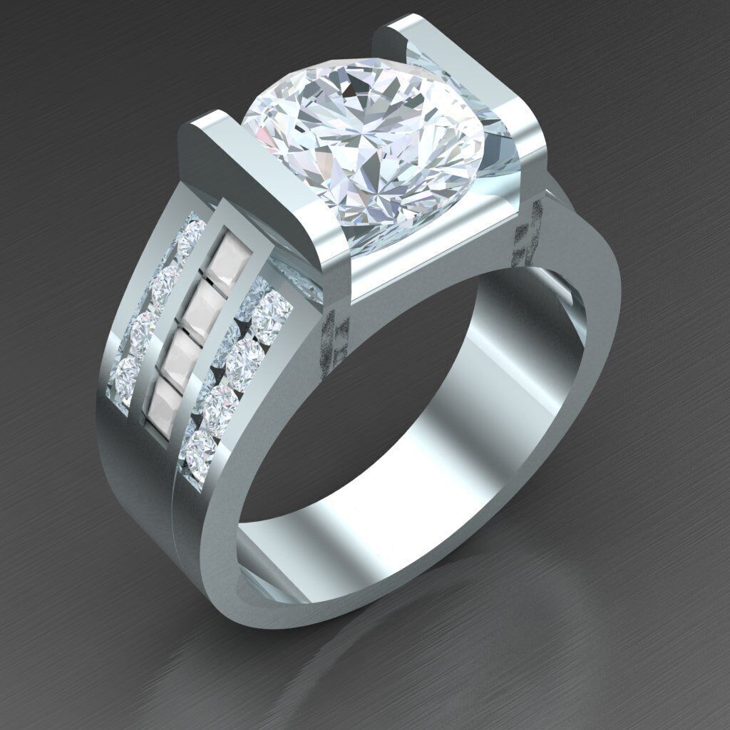 Wedding Men Ring 2MR003 3D model_6