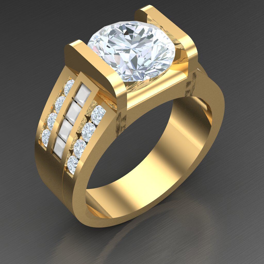 Wedding Men Ring 2MR003 3D model_1