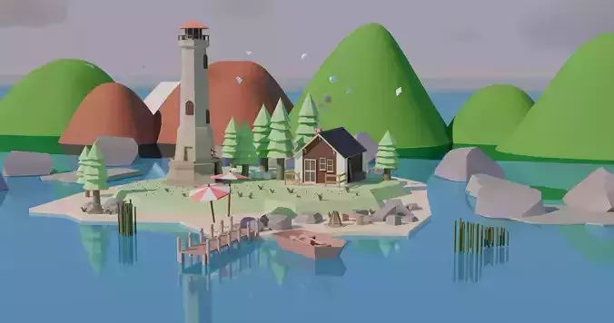 A Island 3D model pack