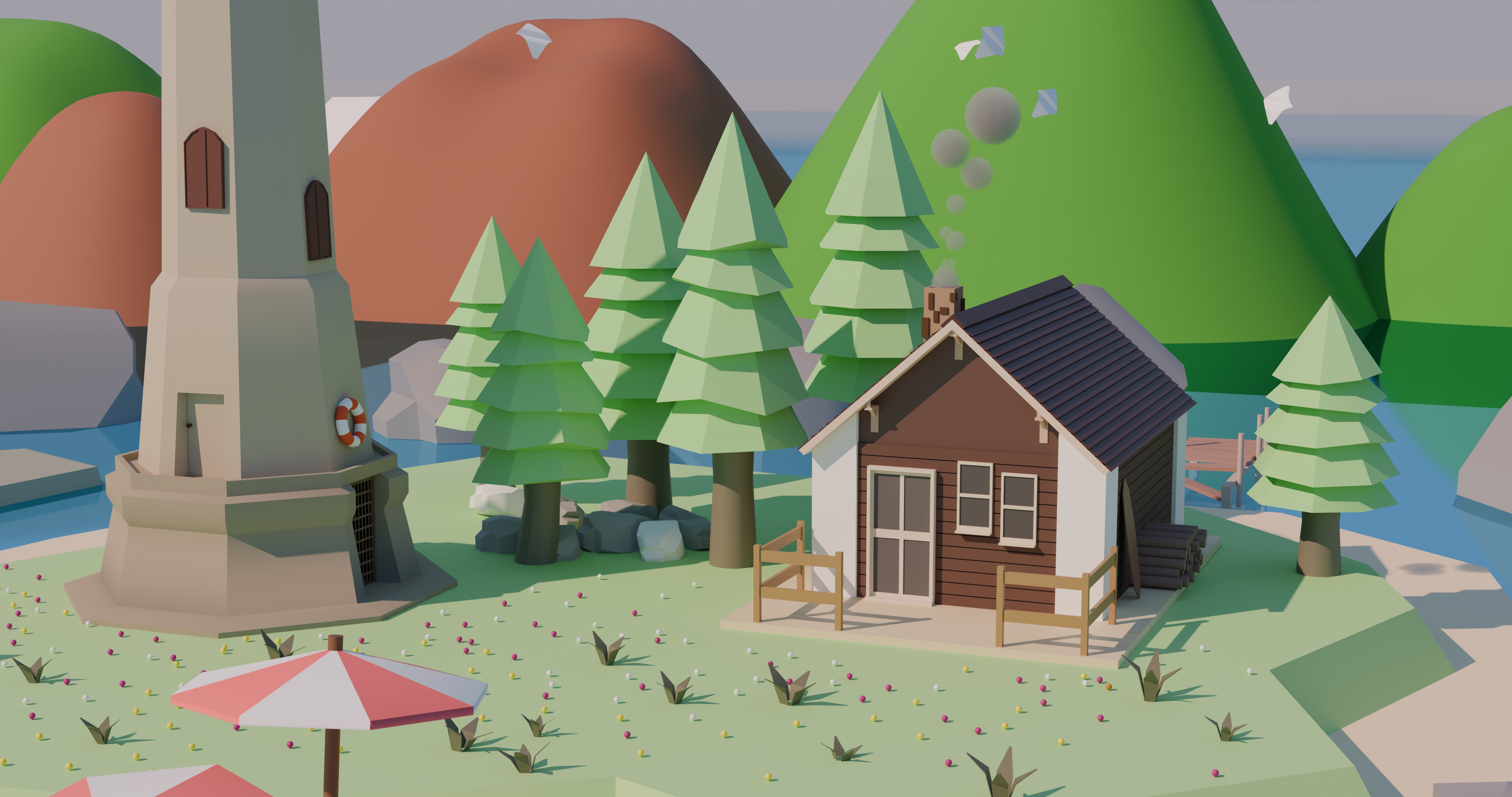 A Island 3D model pack Low-poly 3D model_2