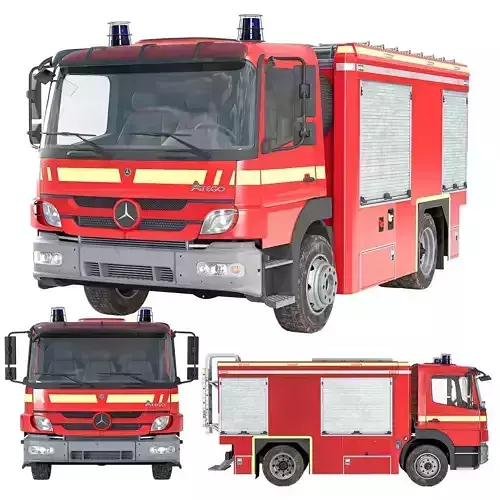Mercedes-Benz Atego Firetruck Low-poly 3D model