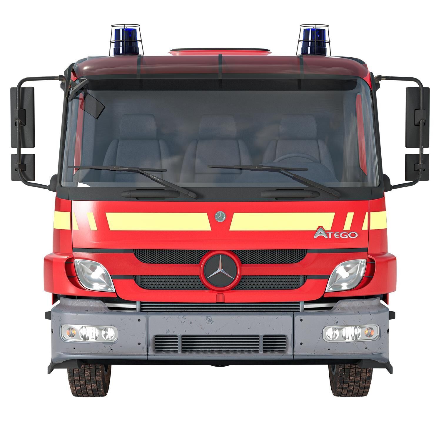 Mercedes-Benz Atego Firetruck Low-poly 3D model_5