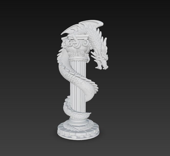 3D Printable Ancient Chinese Dragon Column 3D model_8