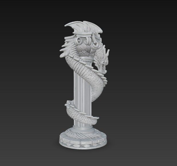 3D Printable Ancient Chinese Dragon Column 3D model_10