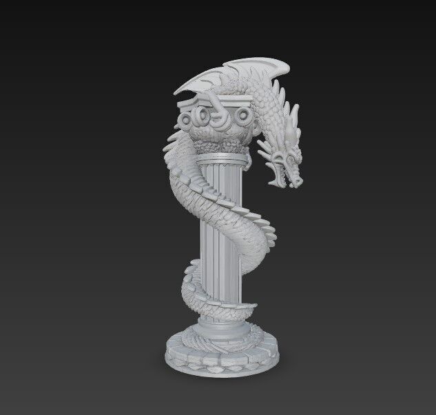 3D Printable Ancient Chinese Dragon Column 3D model_16