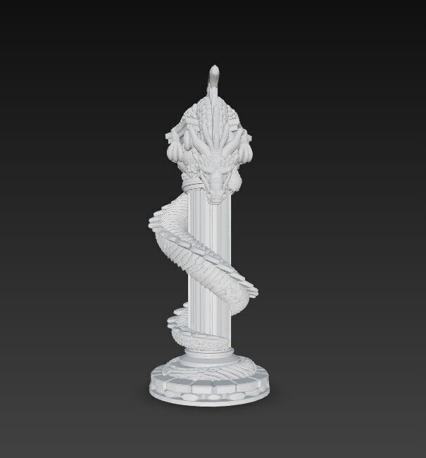 3D Printable Ancient Chinese Dragon Column 3D model_7