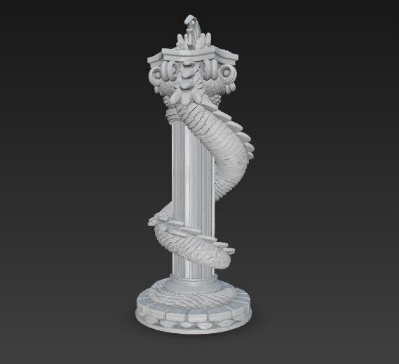 3D Printable Ancient Chinese Dragon Column 3D model_11