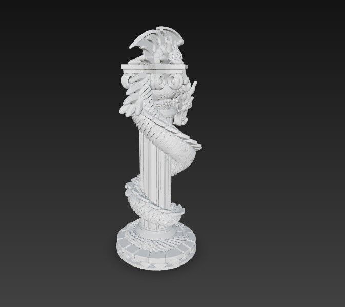 3D Printable Ancient Chinese Dragon Column 3D model_9