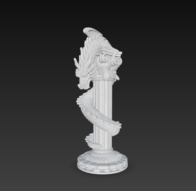 3D Printable Ancient Chinese Dragon Column 3D model_6