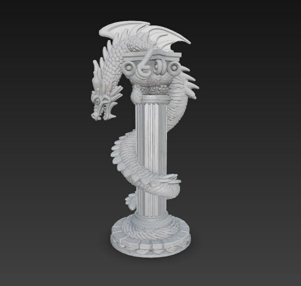 3D Printable Ancient Chinese Dragon Column 3D model_13