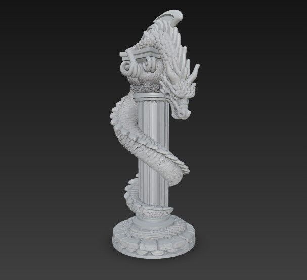 3D Printable Ancient Chinese Dragon Column 3D model_15