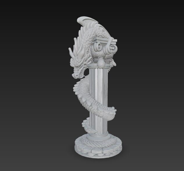 3D Printable Ancient Chinese Dragon Column 3D model_14
