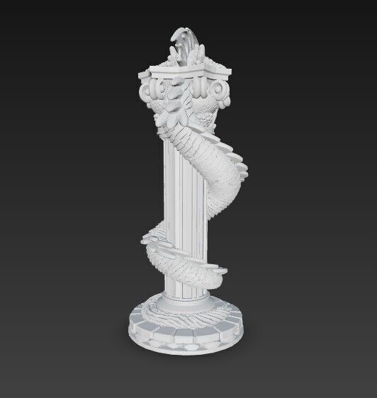 3D Printable Ancient Chinese Dragon Column 3D model_2