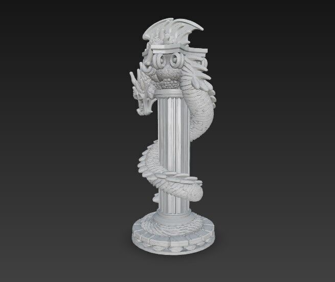 3D Printable Ancient Chinese Dragon Column 3D model_12