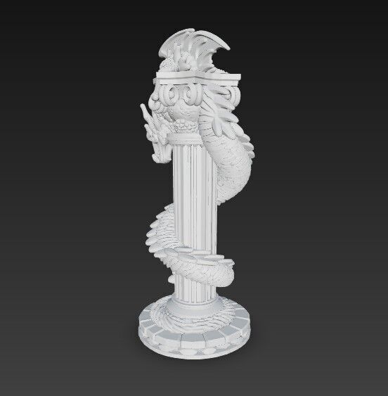 3D Printable Ancient Chinese Dragon Column 3D model_3