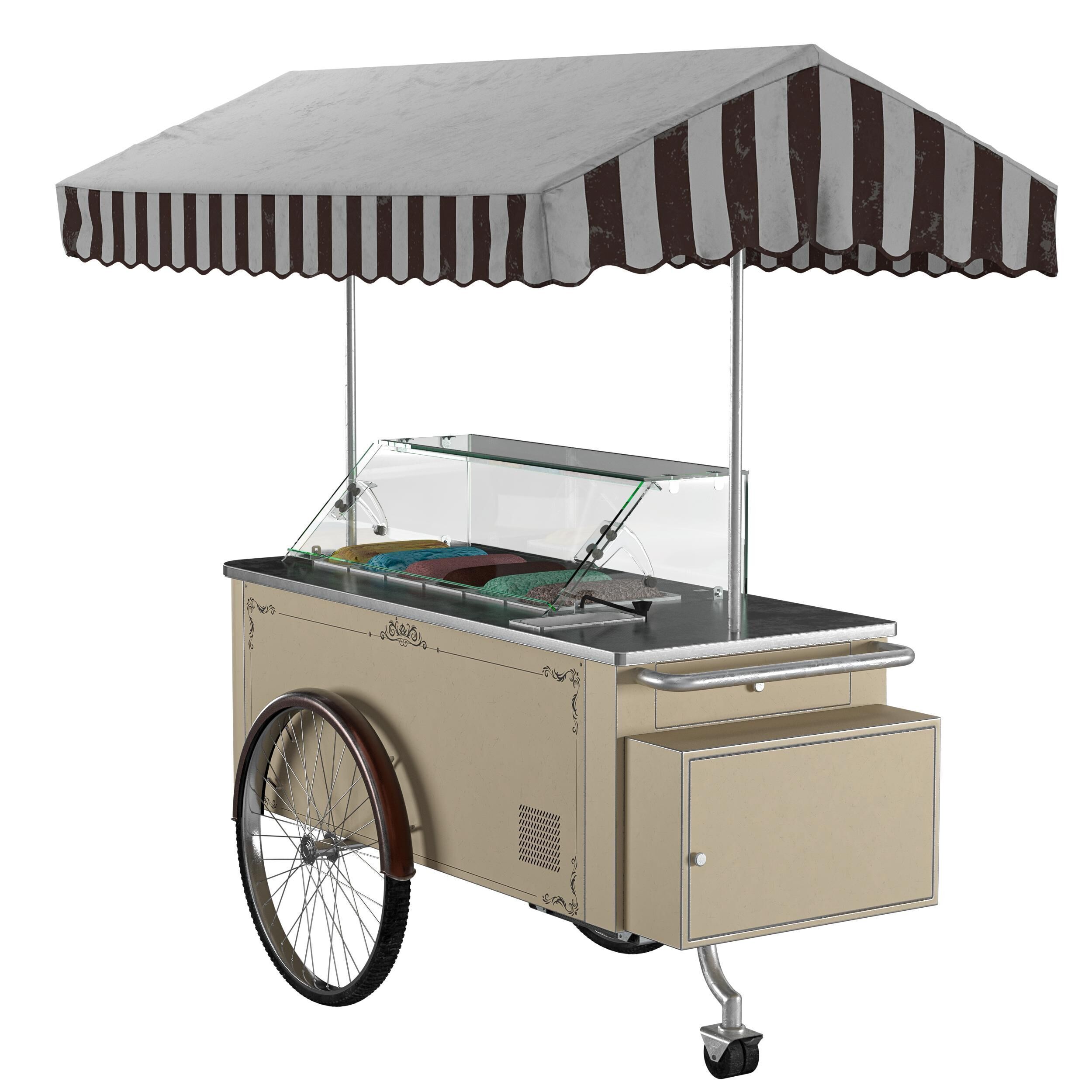 ISA Classic Ice Cream - Gelato Cart - Detailed 3D Model Low-poly 3D model_3