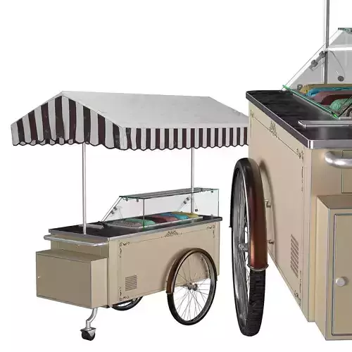 ISA Classic Ice Cream - Gelato Cart - Detailed 3D Model Low-poly 3D model