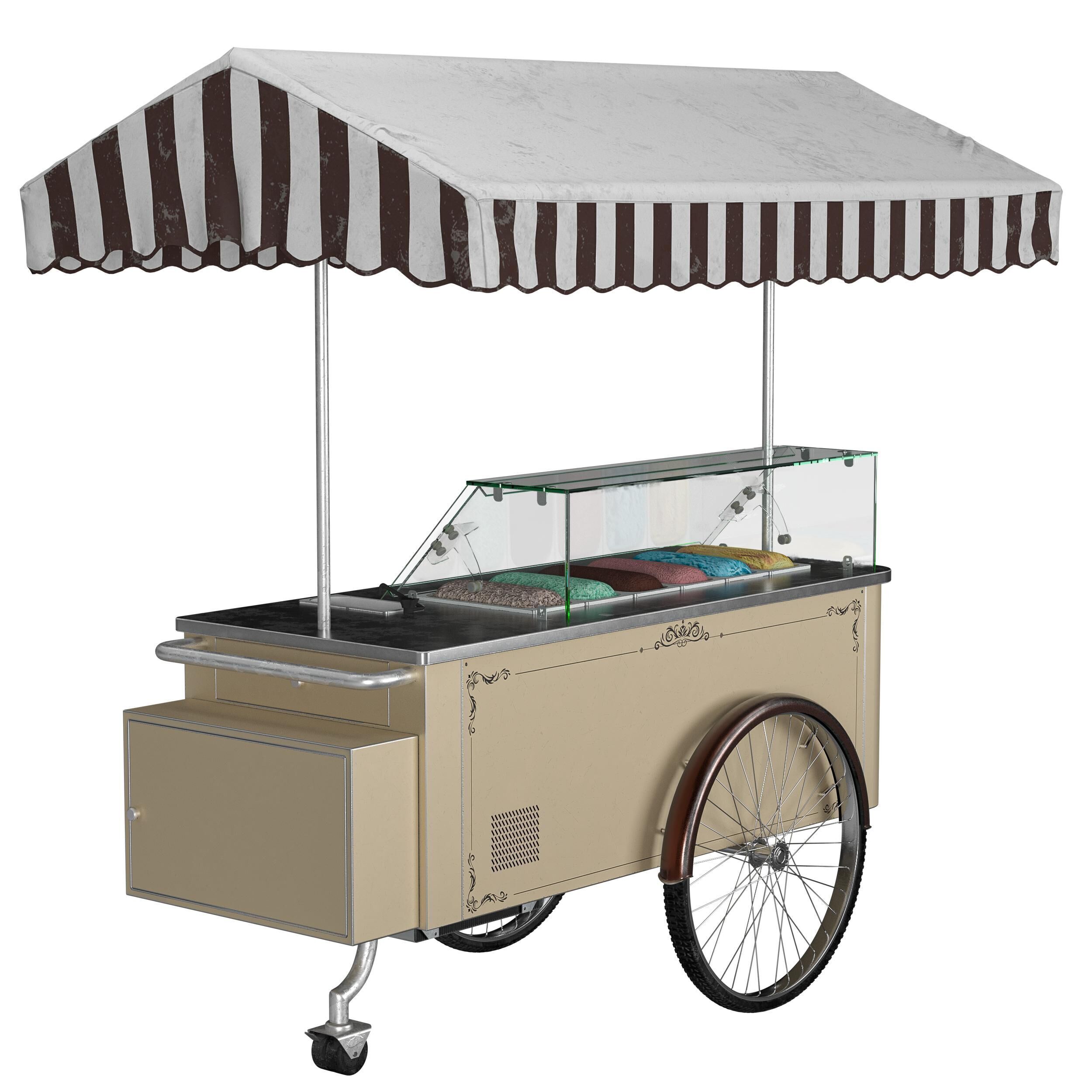 ISA Classic Ice Cream - Gelato Cart - Detailed 3D Model Low-poly 3D model_2