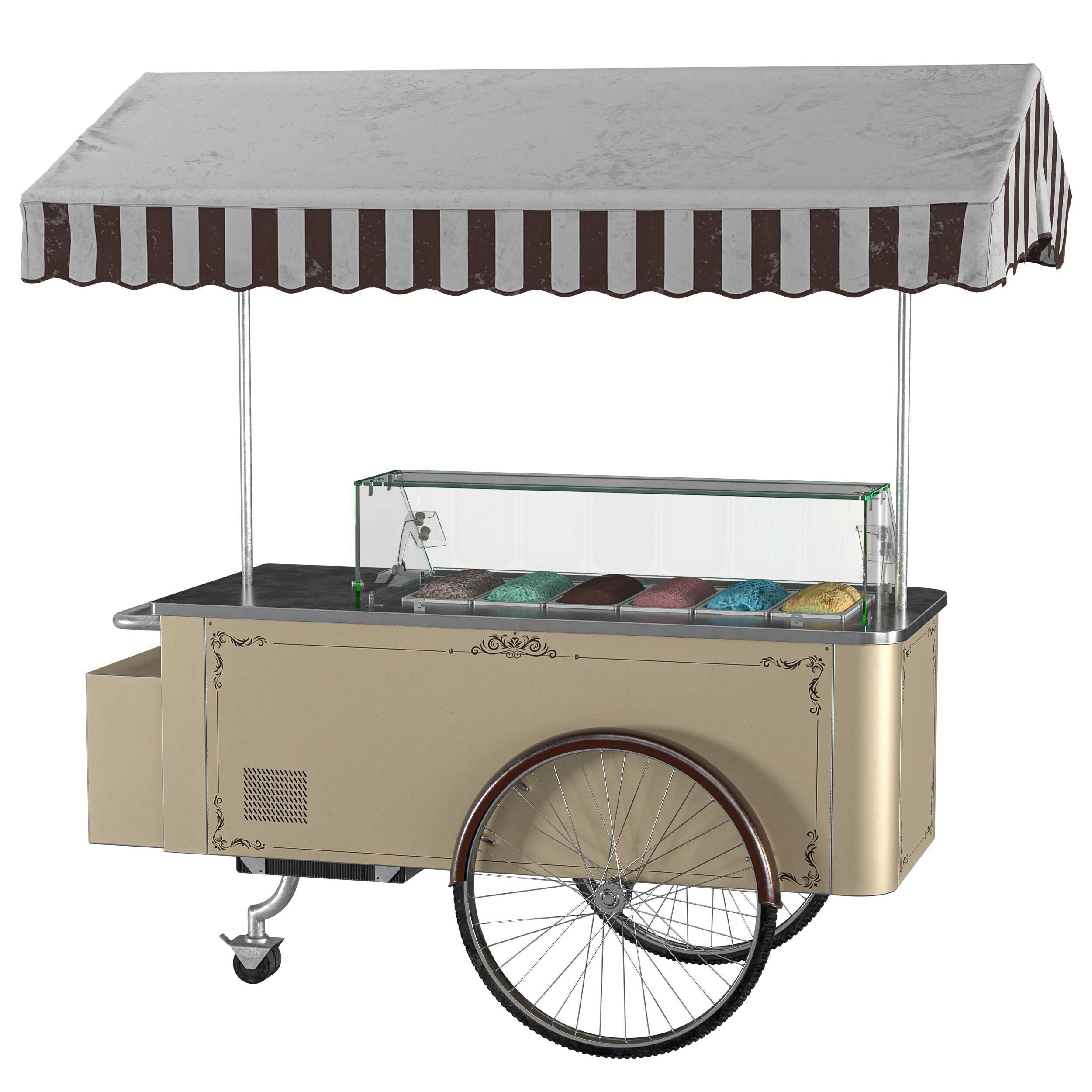 ISA Classic Ice Cream - Gelato Cart - Detailed 3D Model Low-poly 3D model_1