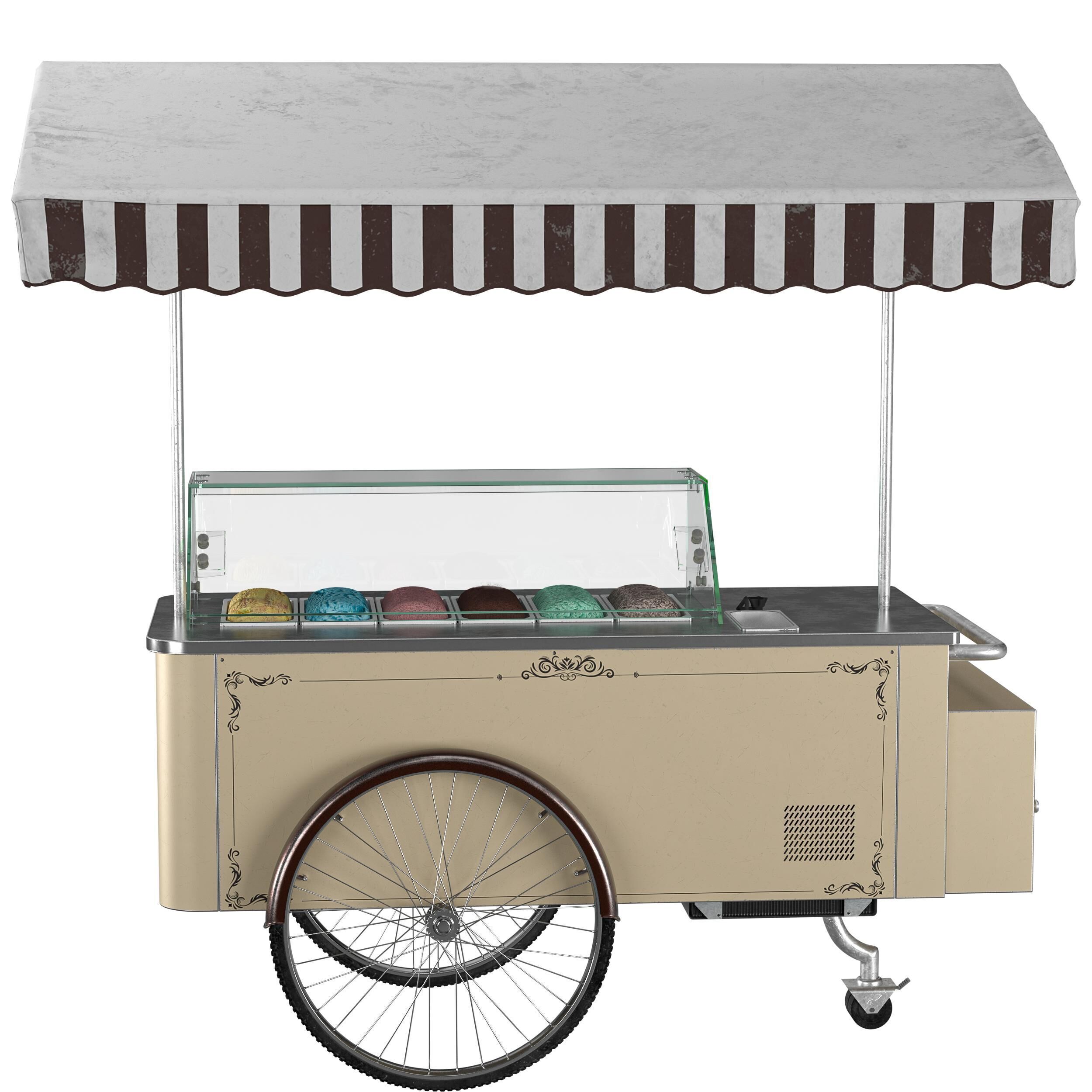 ISA Classic Ice Cream - Gelato Cart - Detailed 3D Model Low-poly 3D model_4