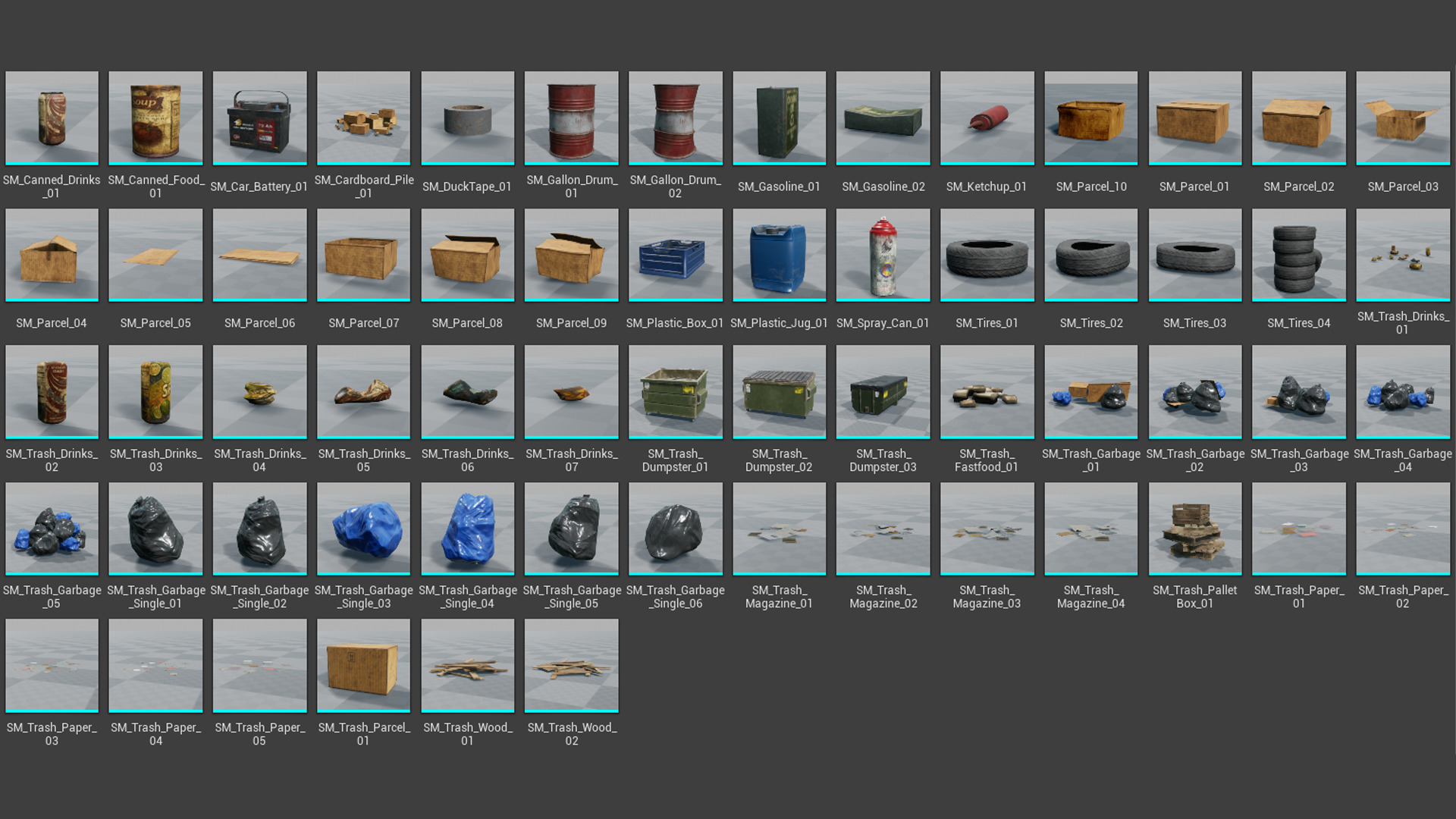 Trash Pack - 62 Game Ready Debris and Urban Props with 4K PBR Low-poly 3D model_8