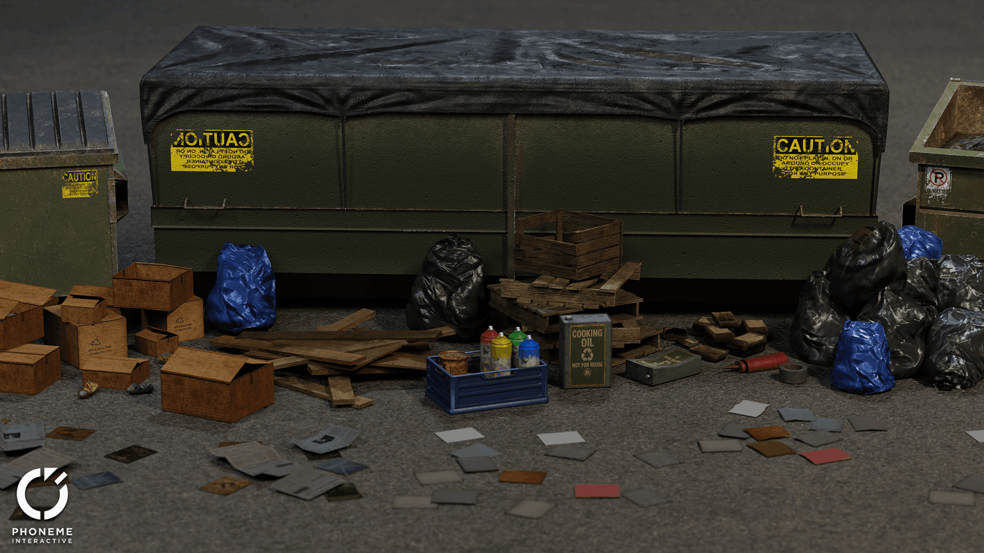 Trash Pack - 62 Game Ready Debris and Urban Props with 4K PBR Low-poly 3D model_3
