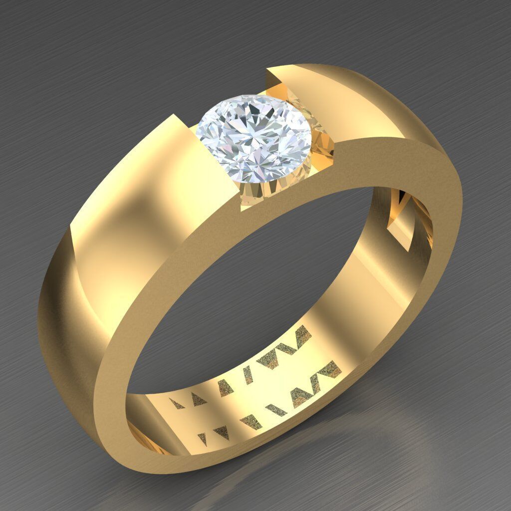 Wedding Men Ring 2MR033 3D model_1