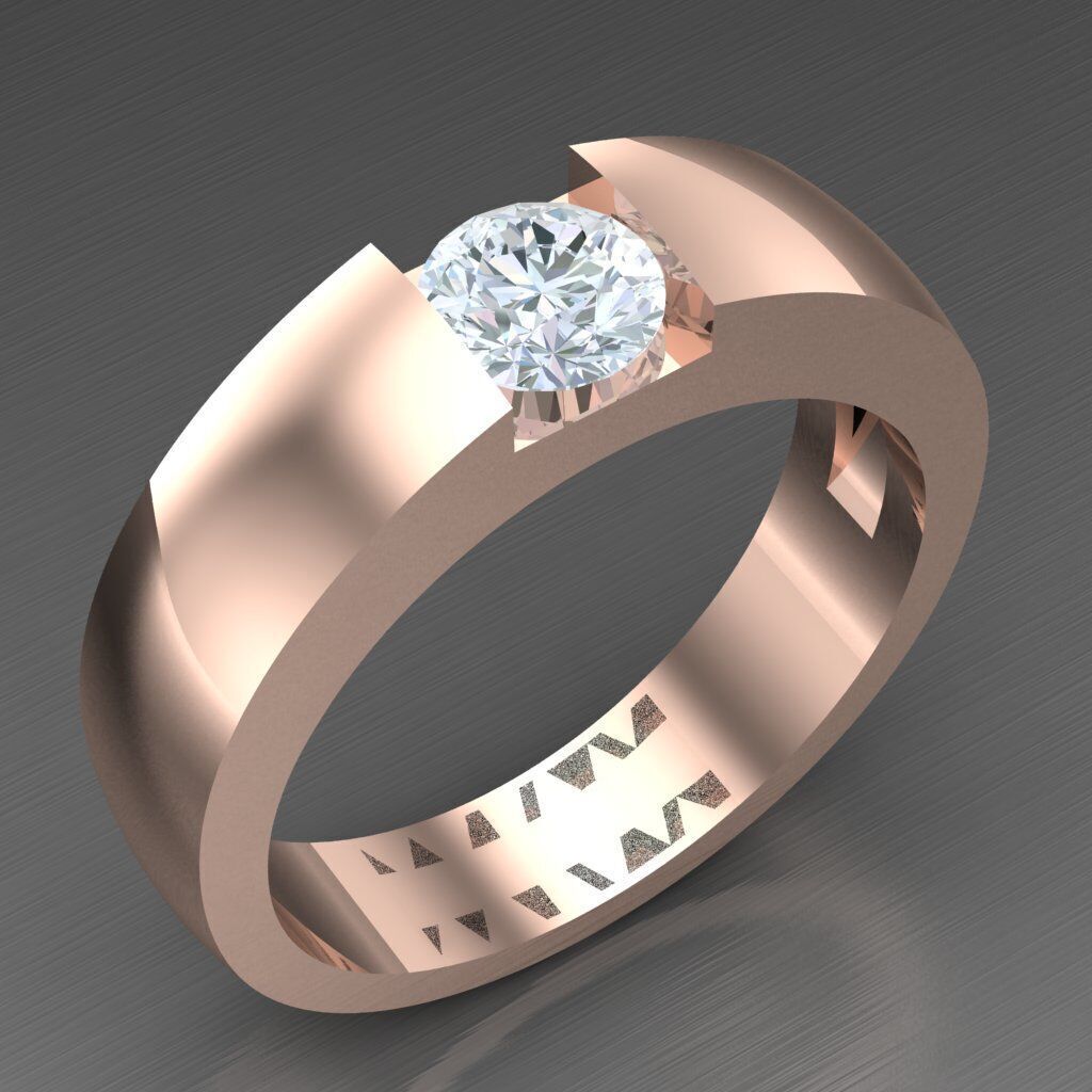 Wedding Men Ring 2MR033 3D model_6