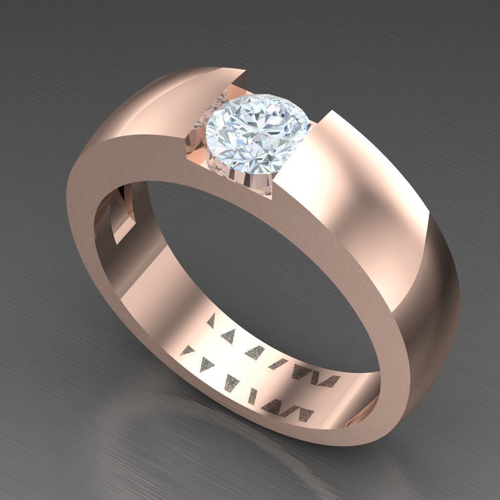 Wedding Men Ring 2MR033 3D model_8