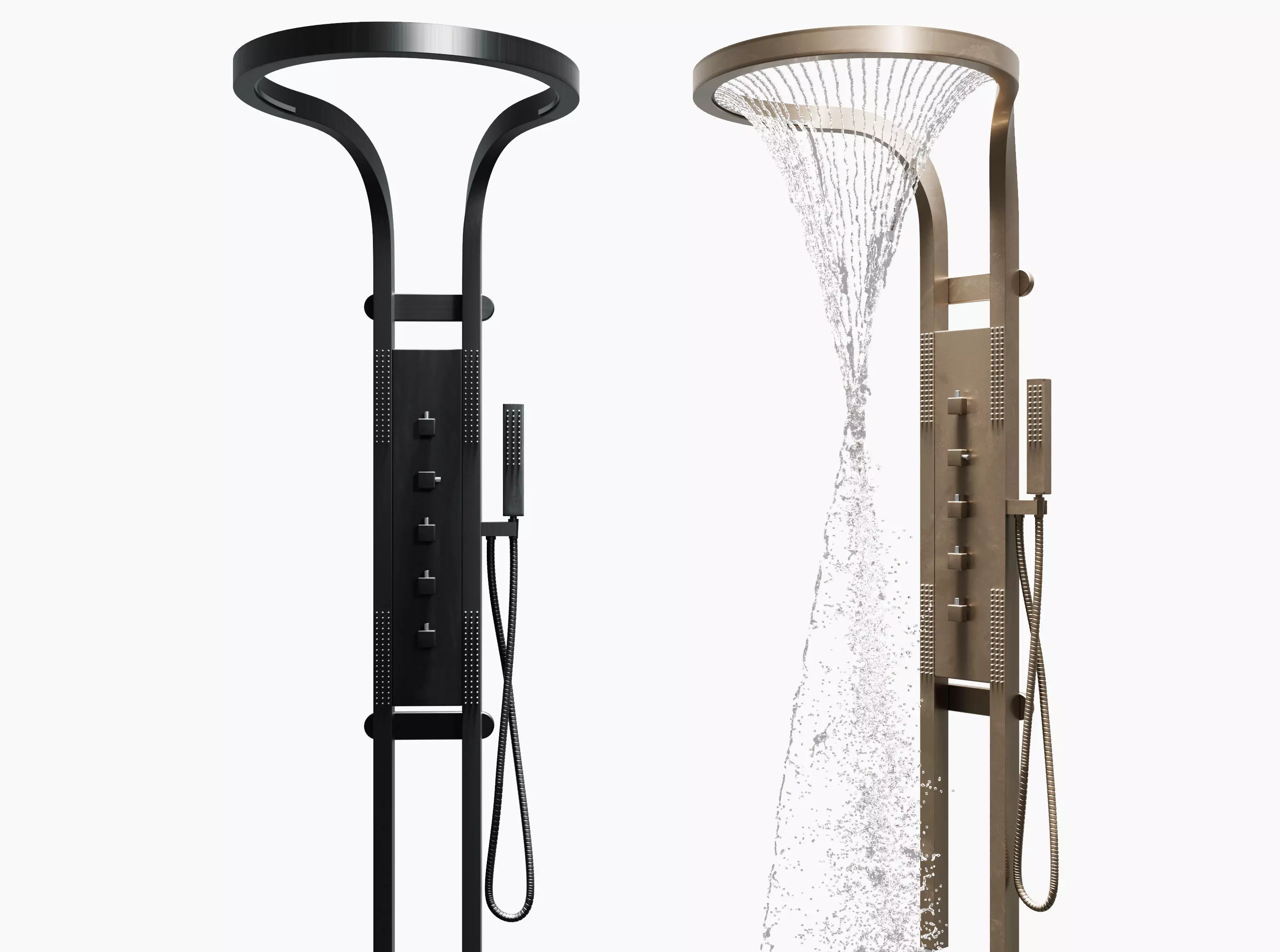 bathroom waterfall rain shower head 3D model
