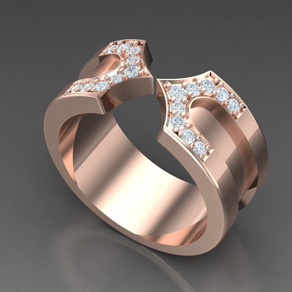 Wedding Men Ring 2MR038 3D model_8