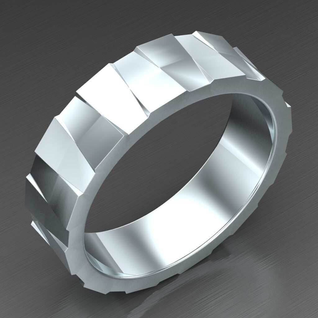 Wedding Men Ring 2MR041 3D model_5