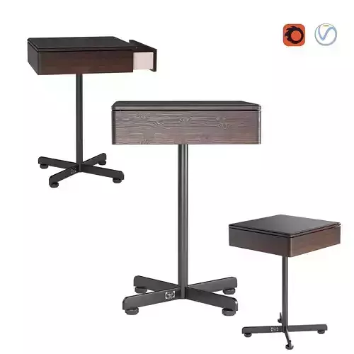 Bob Small Accent Table with Drawer Low-poly 3D model