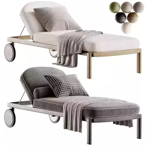 Cove Teak Sun Lounge Low-poly 3D model