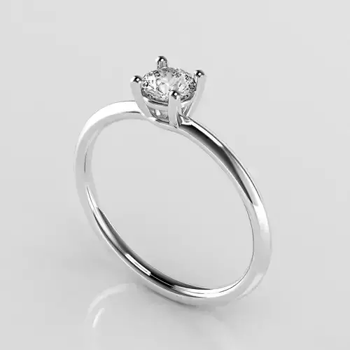 Classic Solitaire Ring - 4 mm Round - 30 ct points