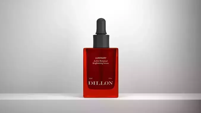 Realistic Glass Serum Bottle 3D Model Cosmetic Packaging 