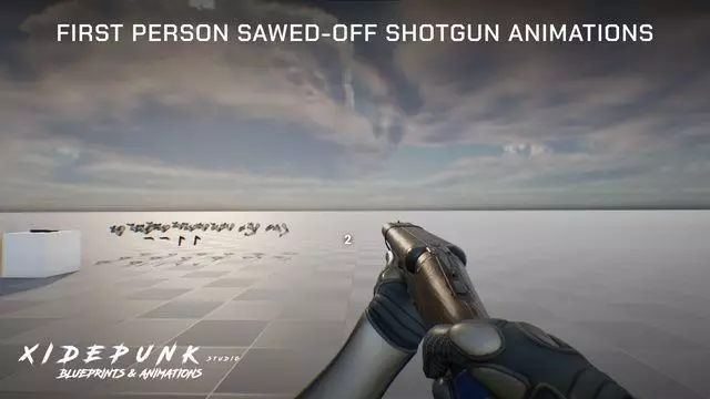 First Person Sawed-Off Shotgun Animations 3D model_0