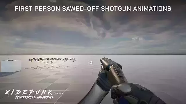 First Person Sawed-Off Shotgun Animations 3D model