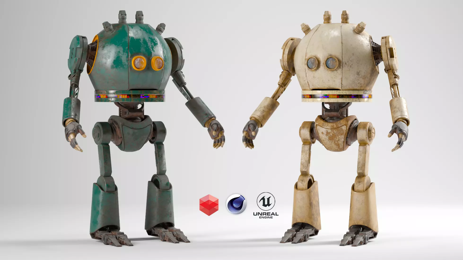 RETRO-TRON ROBOT Low-poly 3D model