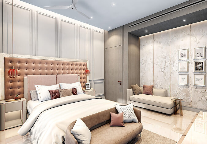 MODERN LUXURY BEDROOM DS002 3D model