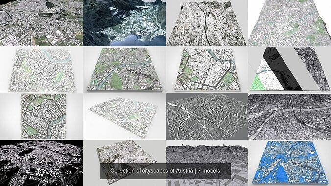 Collection of cityscapes of Austria 
