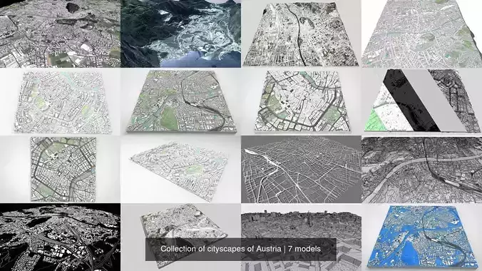 Collection of cityscapes of Austria 
