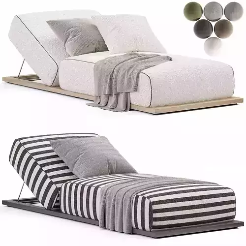 Claud Open Air Meridiani Relax Sunlounger Low-poly 3D model
