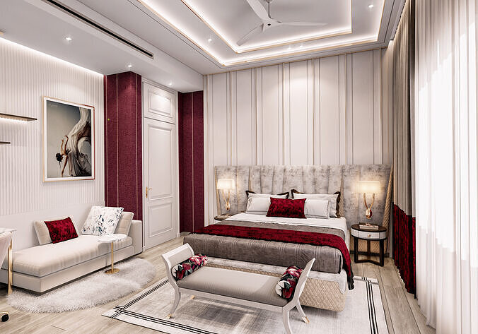 MODERN LUXURY BEDROOM DS003 3D model