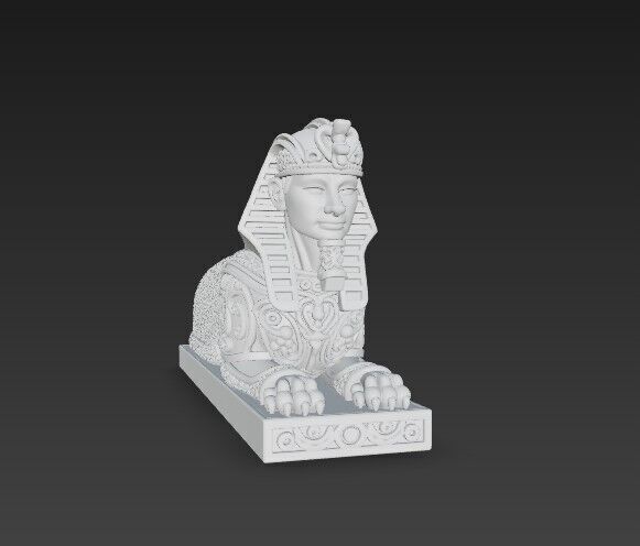 3D Printable Ancient Egyptian Sphinx Bust  3D model_2